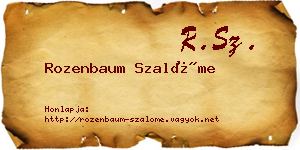 Rozenbaum Szalóme névjegykártya